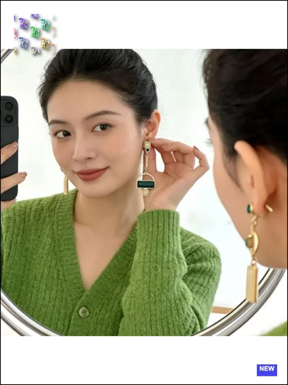 Asymmetric Geometric Drop Earrings Lightweight Metal Dangle Statement Jewelry